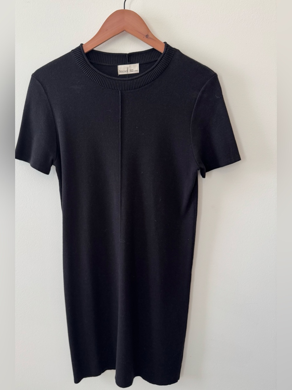 Bêcool Black Short-Sleeve Knit Sweater Dress — Size M